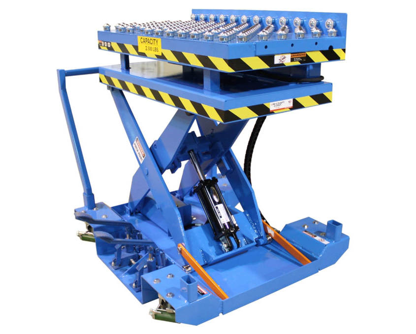 Foot Pump Scissor Lift with Tilter and Ball Transfer