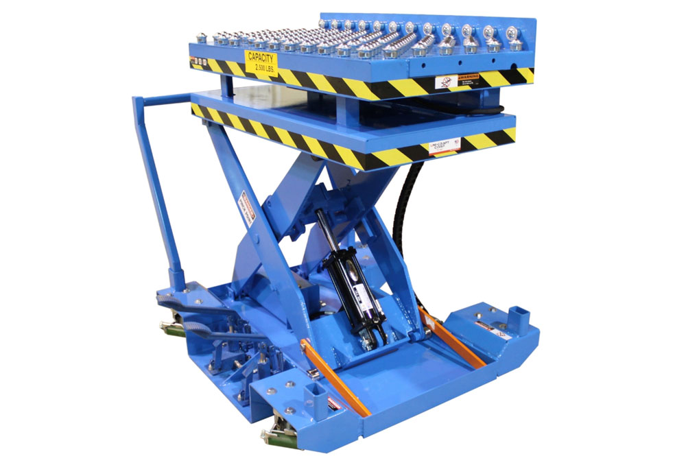 Foot Pump Scissor Lift with Tilter and Ball Transfer